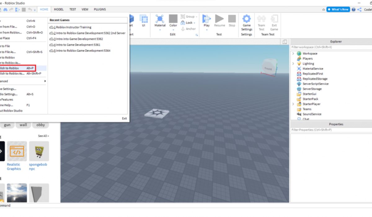 Cách lưu và công khai trò chơi trên Roblox