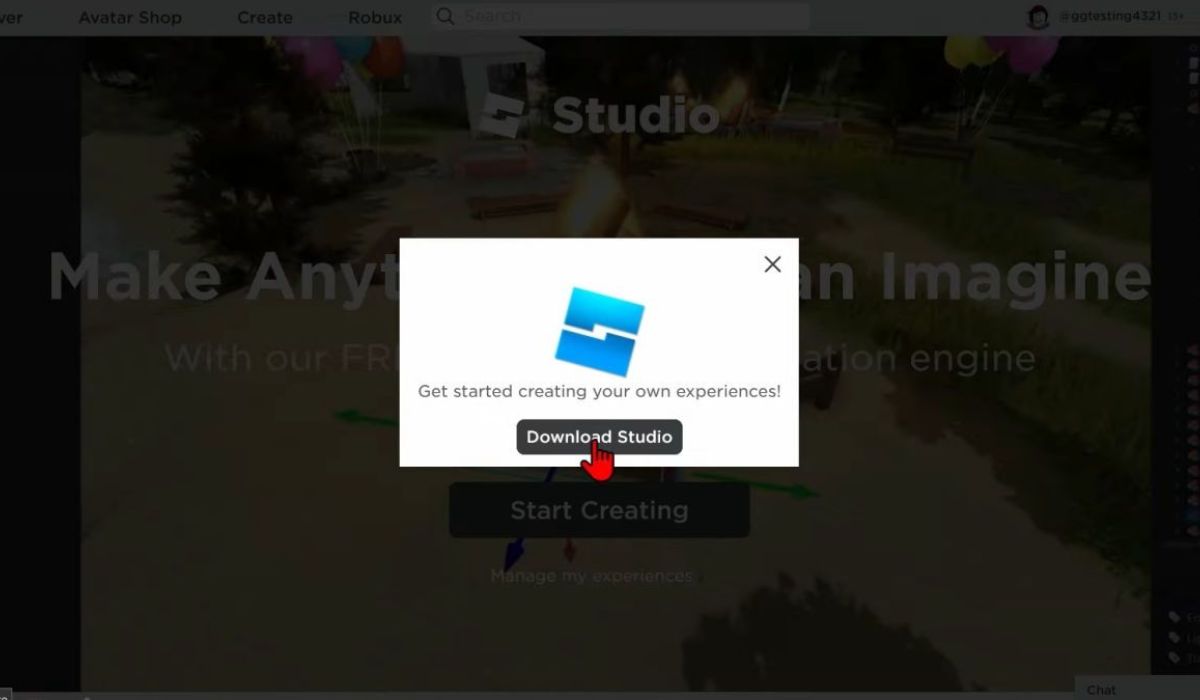 Tải và mở Roblox Studio để tạo game trên máy tính