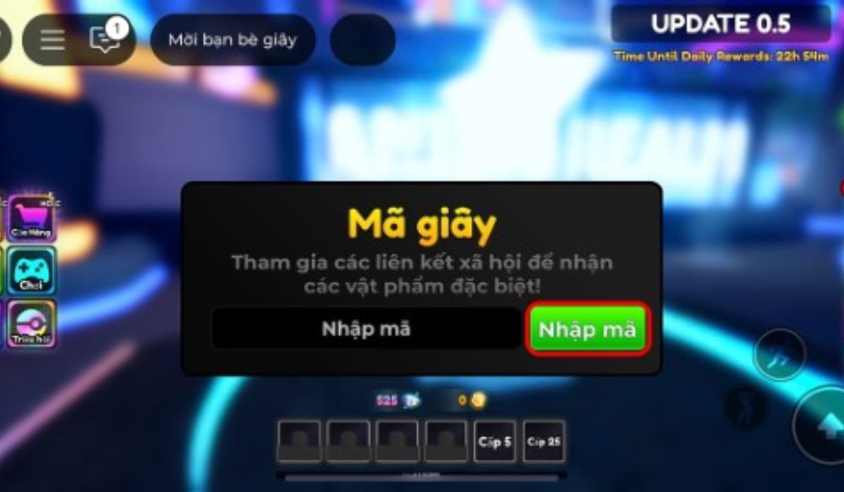 Nhập mã code chính xác để nhận phần thưởng