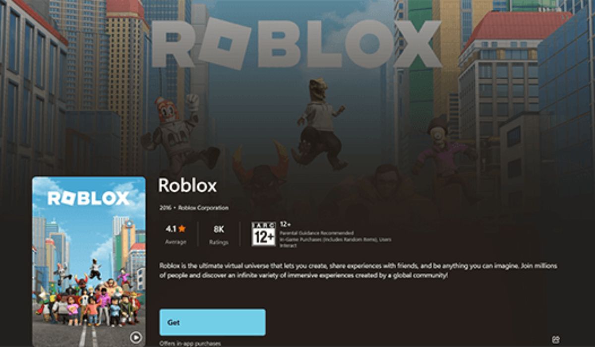 Mở cửa hàng Microsoft Store để tìm kiếm và tải Roblox