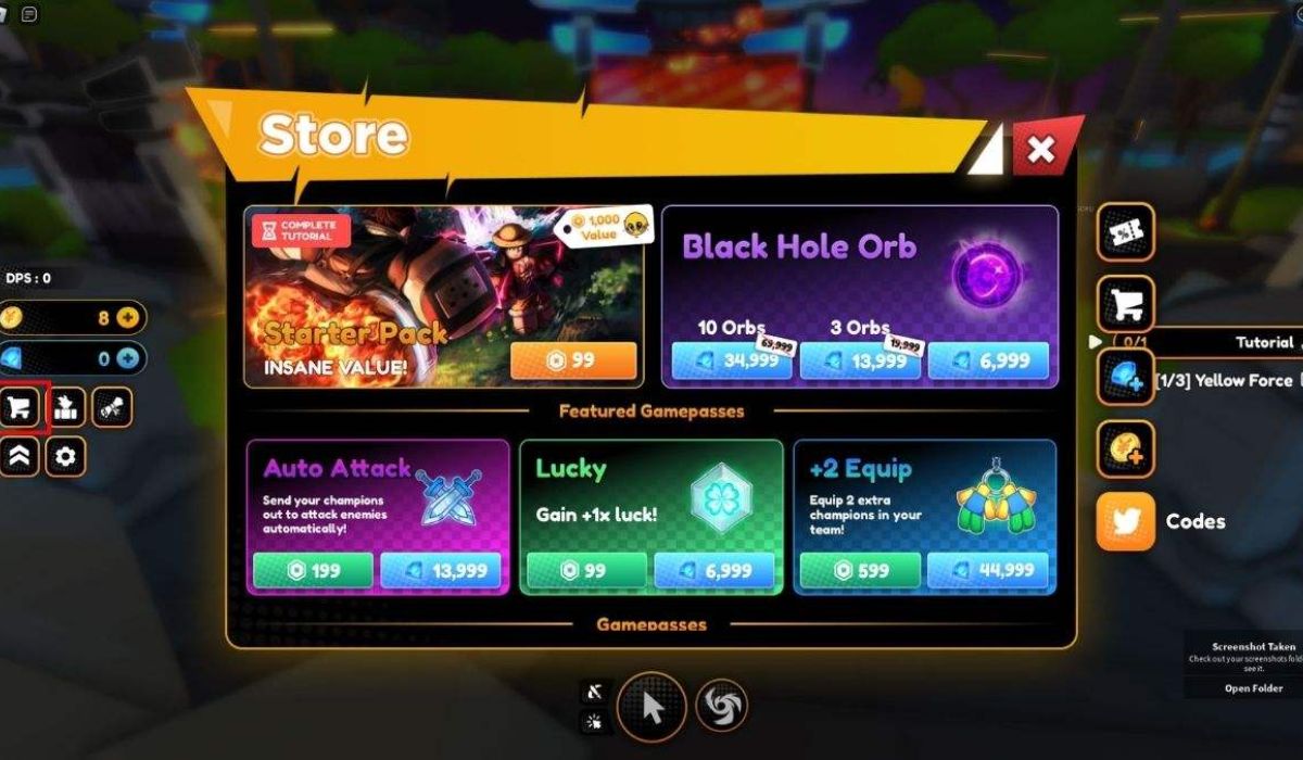 Truy cập game và nhấn biểu tượng giỏ hàng
