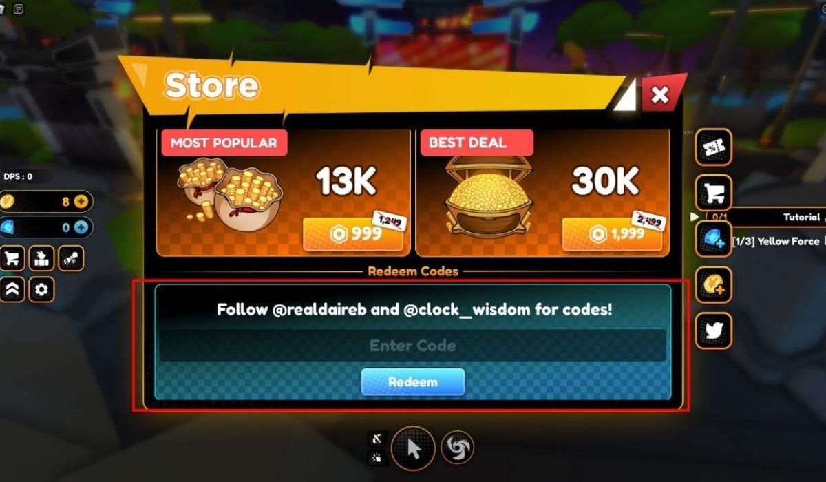 Nhập mã chính xác và nhấn Redeem để nhận phần thưởng