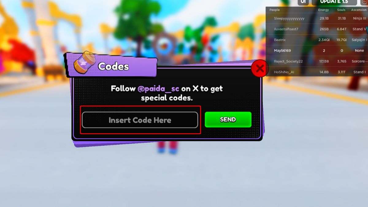 Nhập mã vào ô "Insert Code Here"