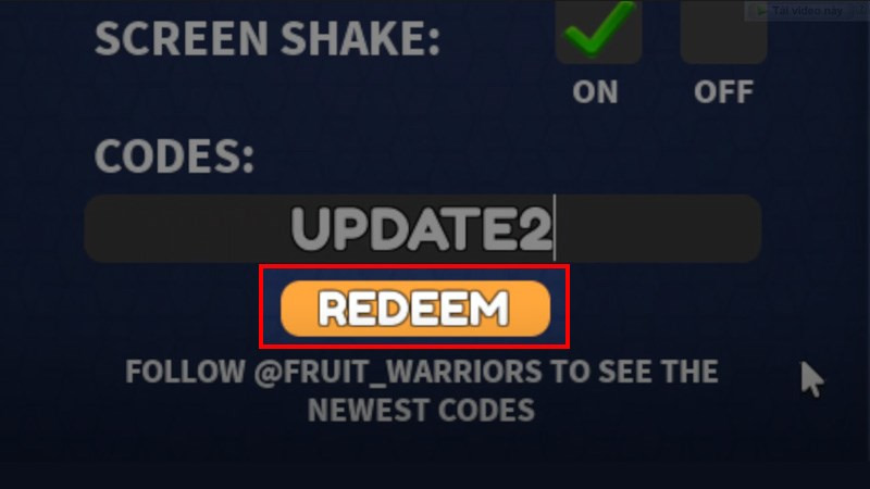 Nhấn nút Redeem