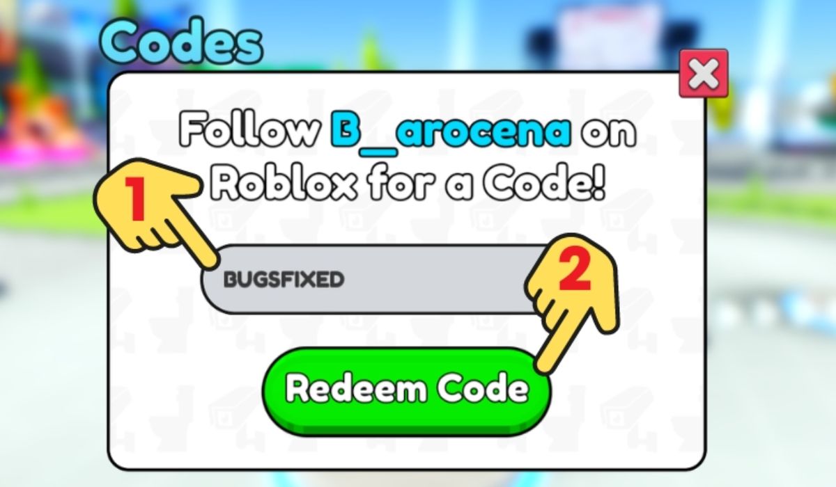 Nhập mã chính xác và nhấn Redeem Code