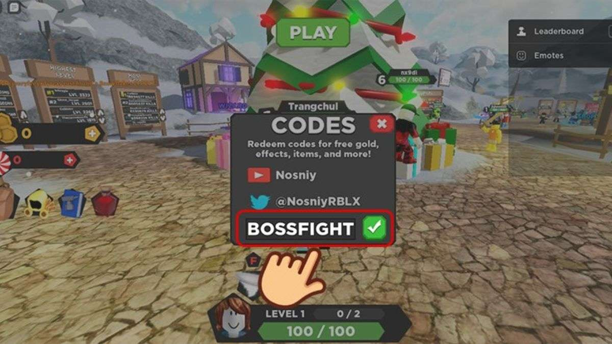 Nhập chính xác code Treasure Quest